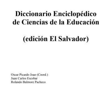 DICCIONARIO ENCICLOPÉDICO DE CIENCIAS DE LA EDUCACIÓN